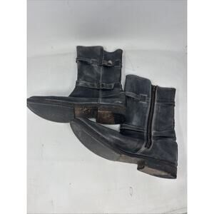 BED STU Cobbler Series Sandover Distressed Leather Mid Calf Buckle Boots, 9